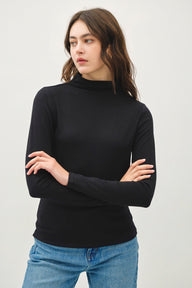 Be Cool Mock Neck Long Sleeve T-Shirt Trendsi