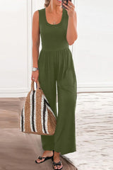 Full Size Scoop Neck Wide Strap Jumpsuit Trendsi