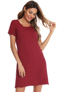 Round Neck Short Sleeve Lounge Dress Trendsi