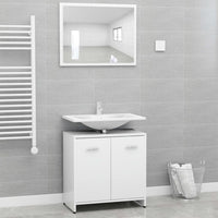 Bathroom Furniture Set White Chipboard Emerald Ares