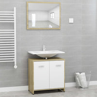 Bathroom Furniture Set White Chipboard Emerald Ares