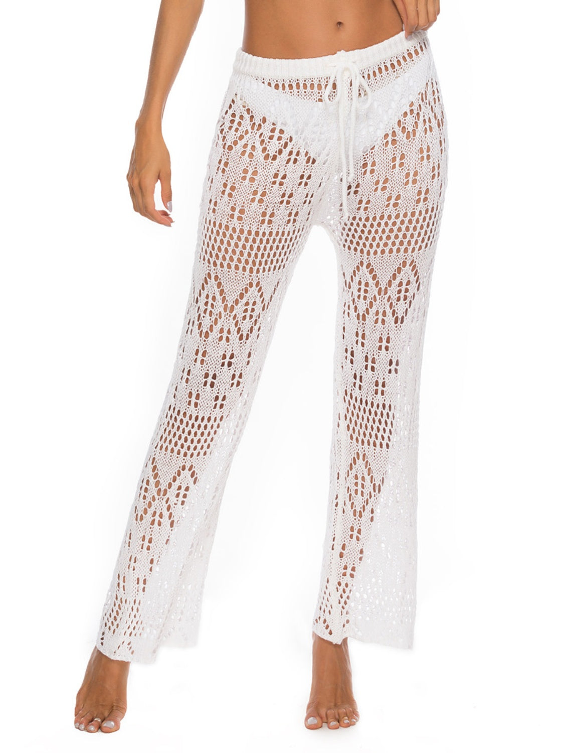 Cutout Straight Swim Pants Trendsi