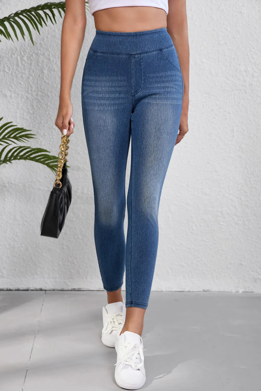 High Waist Skinny Jeans Trendsi