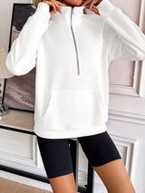 Ivy Lane Half Zip Raglan Sleeve Sweatshirt Trendsi