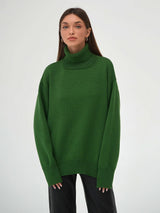 Turtleneck Long Sleeve Sweater Trendsi