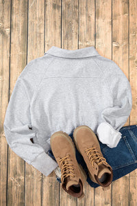 Half Zip Long Sleeve Sweatshirt Trendsi