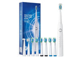 Electric Toothbrush for Adults with 8 𝐁𝐫𝐮𝐬𝐡 𝐇𝐞𝐚𝐝𝐬, Sonic Electric Toothbrush with 40000 VPM Deep Clean 5 Modes, Rechargeable Toothbrushes Fast Charge 4 Hours Last 30 Days 8605e3-4f