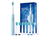 Electric Toothbrush for Adults with 8 𝐁𝐫𝐮𝐬𝐡 𝐇𝐞𝐚𝐝𝐬, Sonic Electric Toothbrush with 40000 VPM Deep Clean 5 Modes, Rechargeable Toothbrushes Fast Charge 4 Hours Last 30 Days 8605e3-4f