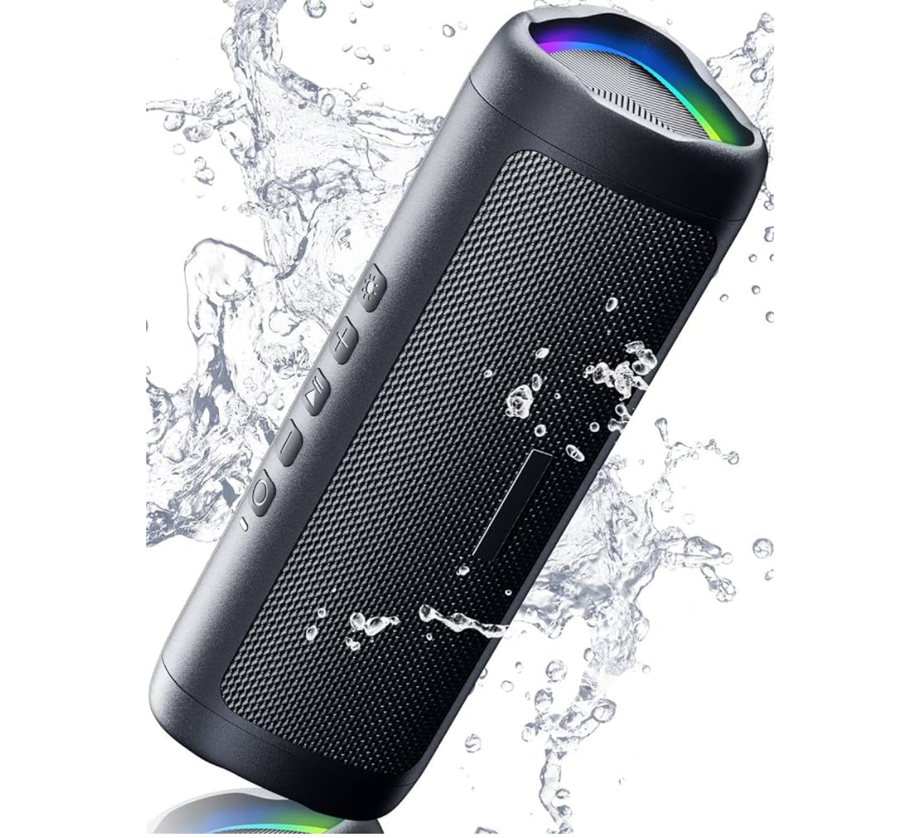 Bluetooth Speaker with HD Sound, Portable Wireless, IPX5 Waterproof, Up to 24H Playtime, TWS Pairing, BT5.3, for Home/Party/Outdoor/Beach, Electronic Gadgets, Birthday Gift (Black) 8605e3-4f