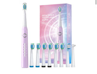 Electric Toothbrush for Adults with 8 𝐁𝐫𝐮𝐬𝐡 𝐇𝐞𝐚𝐝𝐬, Sonic Electric Toothbrush with 40000 VPM Deep Clean 5 Modes, Rechargeable Toothbrushes Fast Charge 4 Hours Last 30 Days 8605e3-4f