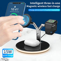 Magnetic Wireless Charger Stand For iPhone 13 Mini Pro Watch Fast Charging Dock Station For Earphone Pro Wireless Charger 3IN 1-3