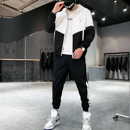 Men Tracksuit Casual Joggers Hooded Sportswear Jackets And Pants 2 AliExpress