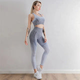 womens gym sets gradient seamless yoga breathable soft leggings and contour sports bra set-14