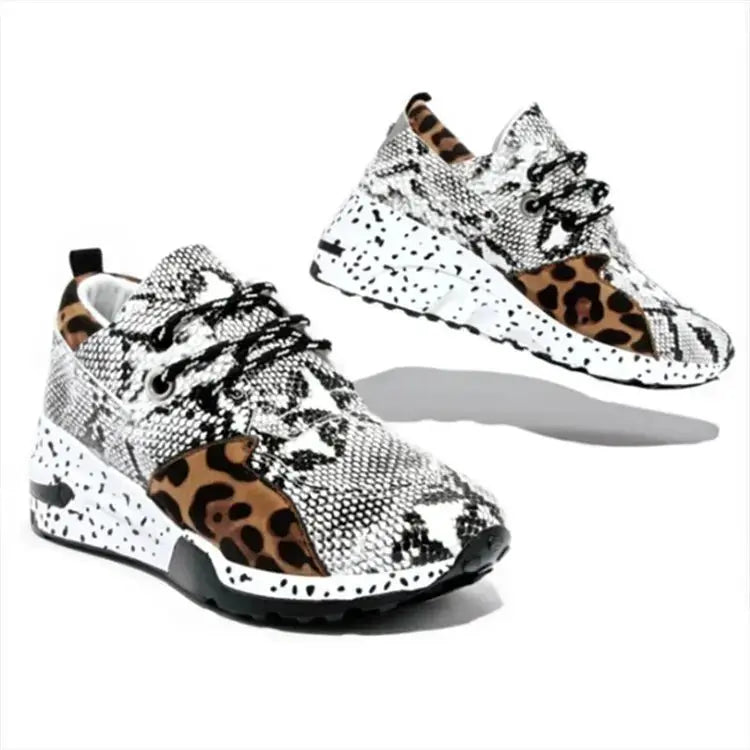 New women's Daddy Shoes ladies Print Casual Platform Height Increase Shoes walking style shoes-10