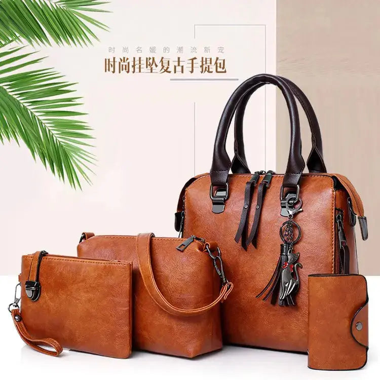 Hot Selling Luxury Women Bag Handbags PU Leather Handbag Lady 4 Pieces One Set Shoulder Bags Designer Tote Bag-6