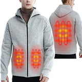 Sidiou Group Casual Heated Jacket For Men USB Heated Clothing Rechargeable Zipper Sweatshirt Heated Hoodie-6