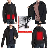 Sidiou Group Casual Heated Jacket For Men USB Heated Clothing Rechargeable Zipper Sweatshirt Heated Hoodie-2