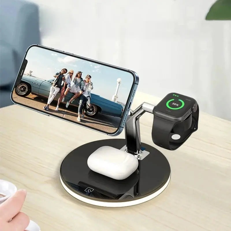 Magnetic Wireless Charger Stand For iPhone 13 Mini Pro Watch Fast Charging Dock Station For Earphone Pro Wireless Charger 3IN 1-1