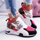 New women's Daddy Shoes ladies Print Casual Platform Height Increase Shoes walking style shoes-8