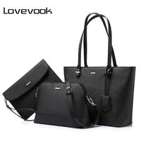 Free sample LOVEVOOK hot sale factory women leather tote bag high quality summer 3 pieces ladies purses and handbags women bags-16