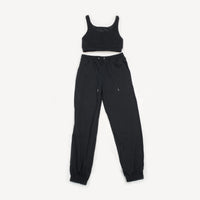 Summer Cotton Custom Logo Women Two Piece Sports Bra Top And Jogger Sweat Pants Set-6