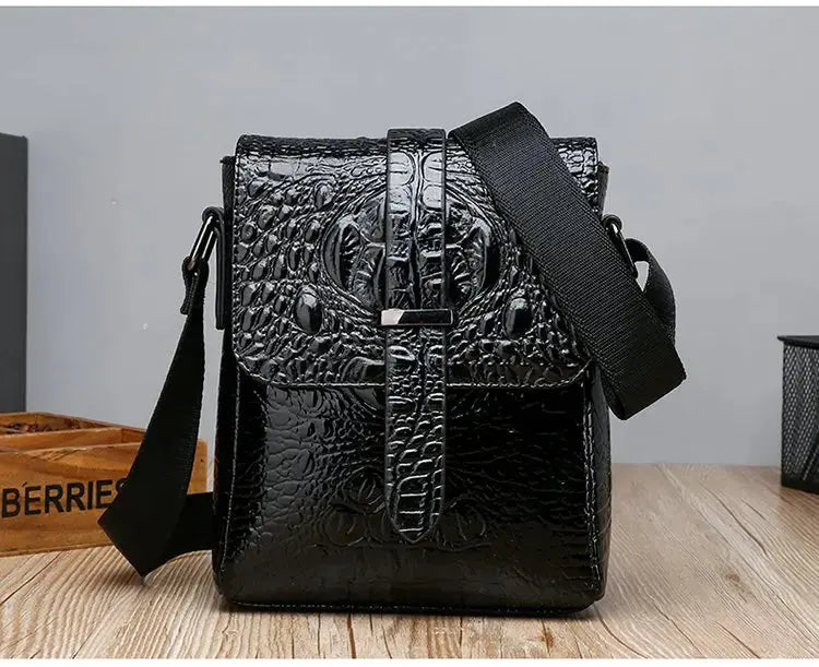 Wholesale leather men's crocodile leather shoulder bag 2021 new chest bags-6