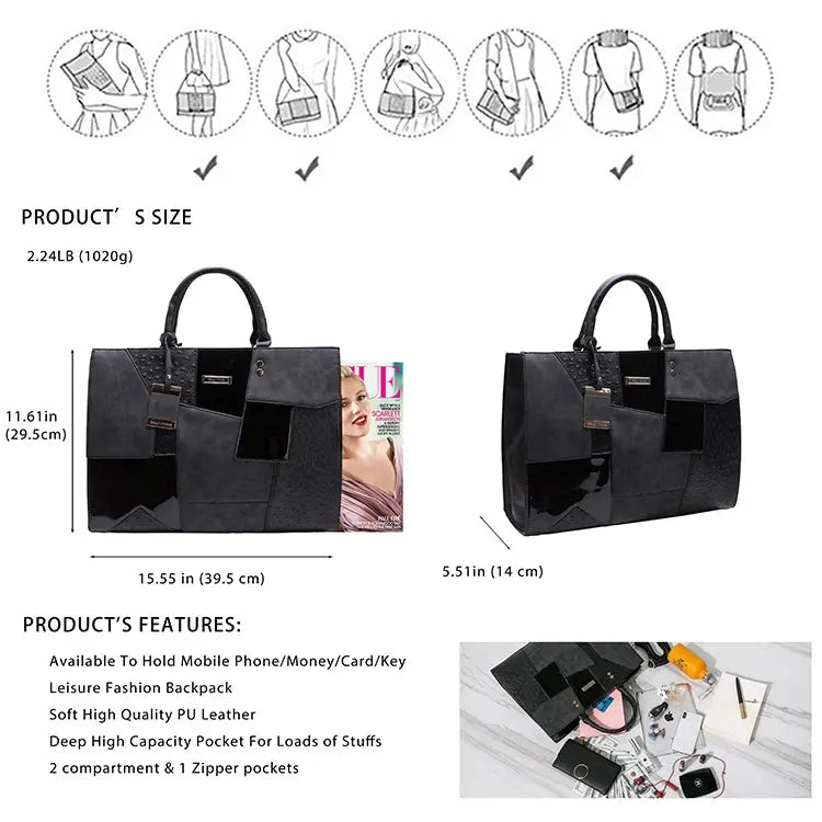 HEC 2022 Fashion Designer Pu Leather Material Women Handbag Wholesale-5