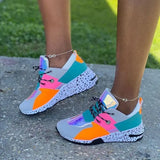 New women's Daddy Shoes ladies Print Casual Platform Height Increase Shoes walking style shoes-9