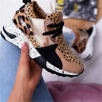 New women's Daddy Shoes ladies Print Casual Platform Height Increase Shoes walking style shoes-5