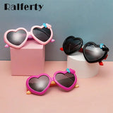 Ralferty Flexible Kids Sunglasses Girl's Glasses Polarzied Anti UV Shades for Baby Heart Shaped Sun Glasses Oculos infantil InSpaceX Fashion