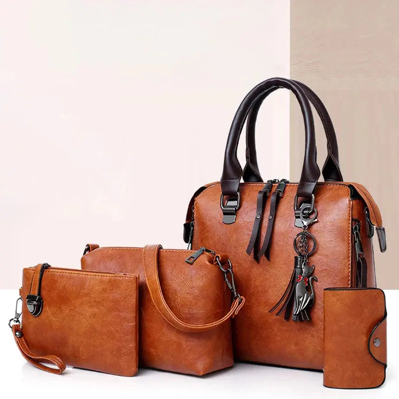 Hot Selling Luxury Women Bag Handbags PU Leather Handbag Lady 4 Pieces One Set Shoulder Bags Designer Tote Bag-0