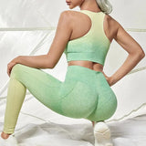 womens gym sets gradient seamless yoga breathable soft leggings and contour sports bra set-4