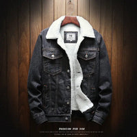 Men Light Blue Winter Jean Jackets Outerwear Warm Denim Coats New Men InSpaceX Fashion