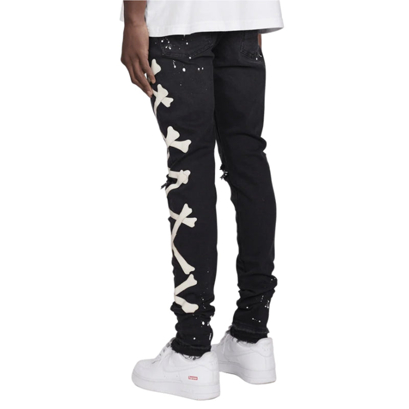Jeans For Men 2022 Gradient Color Ripped White Dots Jeans Male Motor
