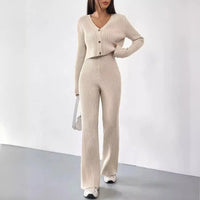 Women's Clothing Straight-leg Pants V-neck Washing And Drying Suit InSpaceX Fashion