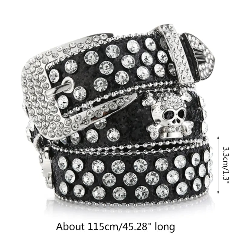 Skull Buckle Belts Women Pu-leather Gothic Y2k Girls Belt for Jeans Men InSpaceX Fashion