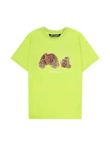 Palm Angels Men Women Couples Fashion Cotton Cartoon Bear Leopard Print Embroidery Loose T-Shirt Trend Casual Tops InSpaceX Fashion