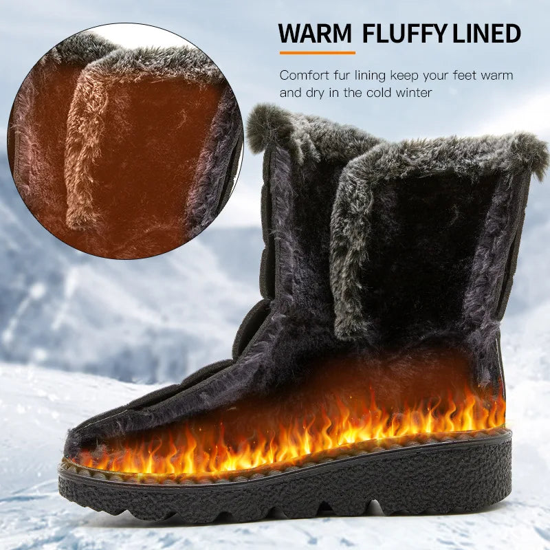 Waterproof Winter Boots for Women 2023 New Faux Fur Long Plush Snow Boots Woman Platform Shoes Warm Cotton Couples Ankle Boots AliExpress