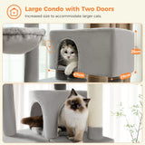 Multi-Level Luxury  Cat Tree Tower with Cat Condo Cozy Perches Pet Play House Scratching Post Stable Cat Tower with Hanging Ball InSpaceX Fashion