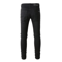 Street Style Men's Jeans Vintage Black Ripped Slim Fit Hip Hop Sweatpants Trendy Branded Male Cotton Pants Casual Wear InSpaceX Fashion