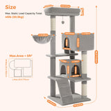 Multi-Level Luxury  Cat Tree Tower with Cat Condo Cozy Perches Pet Play House Scratching Post Stable Cat Tower with Hanging Ball InSpaceX Fashion