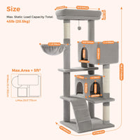 Multi-Level Luxury  Cat Tree Tower with Cat Condo Cozy Perches Pet Play House Scratching Post Stable Cat Tower with Hanging Ball InSpaceX Fashion