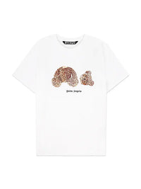 Palm Angels Men Women Couples Fashion Cotton Cartoon Bear Leopard Print Embroidery Loose T-Shirt Trend Casual Tops InSpaceX Fashion