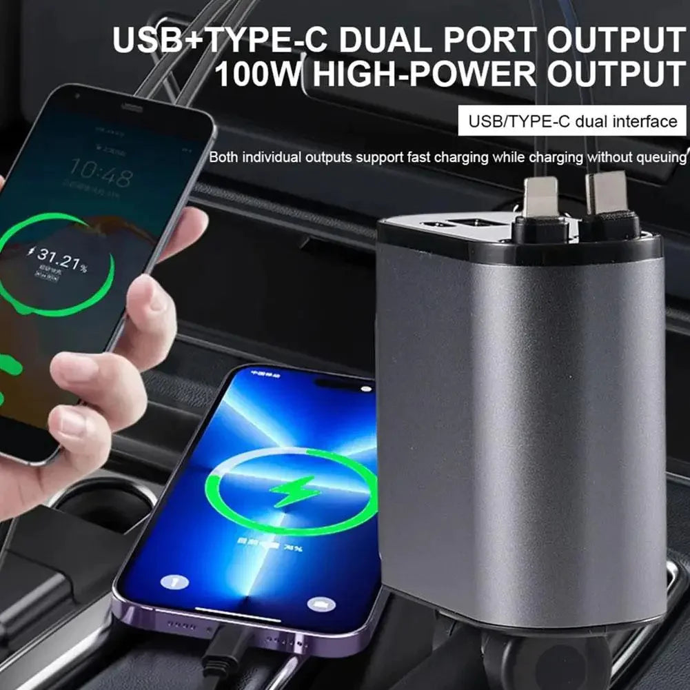 Car Charger 100W Super Fast Charging Car Cigarette Lighter USB-C Adapter InSpaceX Fashion