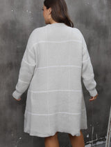 Plus Size Round Neck Long Sleeve Sweater Dress Trendsi