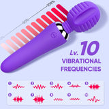 Vibrator Wand, Powerful and Quiet Bullet Vibrator, G Spot Vibrator for Women, Sex Toys for Women, Adult Toys with 10 Vibration Modes, Purple