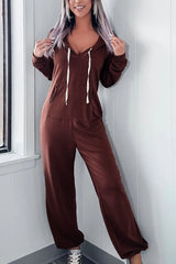 Full Size Drawstring Long Sleeve Jumpsuit Trendsi