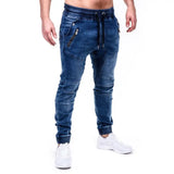 Men's Outdoor Summer Riding Jeans Motorpoof Jeans Skinny Jeans Fashion Pockets Denim Pencil Pants Ankle Tied Denim Trousers AliExpress