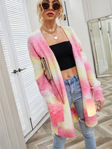 Angel Wings Full Size Pocketed Open Front Gradient Cardigan Trendsi