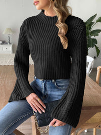 Mock Neck Long Sleeve Sweater Trendsi